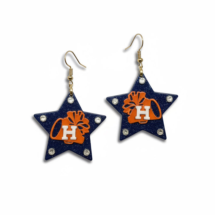 Astros Themed Star Earrings