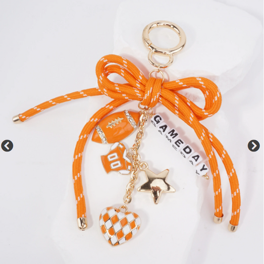 Orange & White Gameday Football Keychain (Copy)