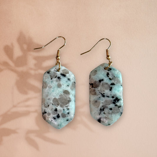 Kiwi Stone Stone Drop Earrings