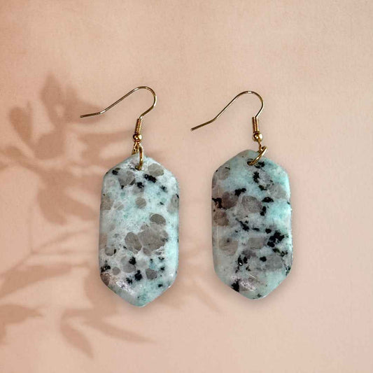 Kiwi Stone Stone Drop Earrings