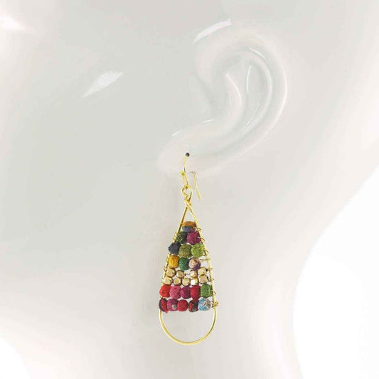 Handmade Teardrop Earrings with Seed Bead Accents