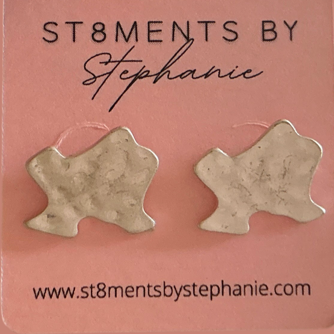 Silver Hammered Texas Studs