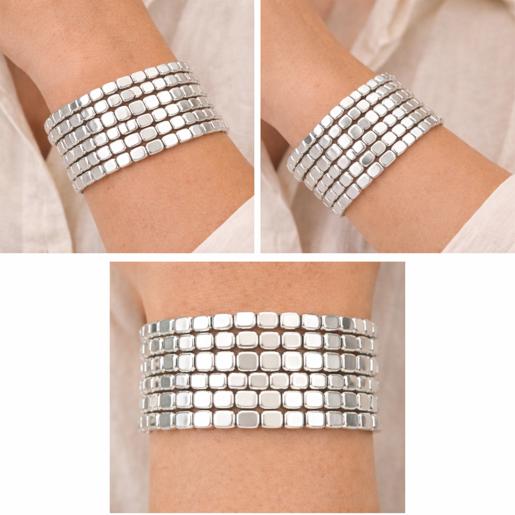 7-Layer Metal Bracelet Stack