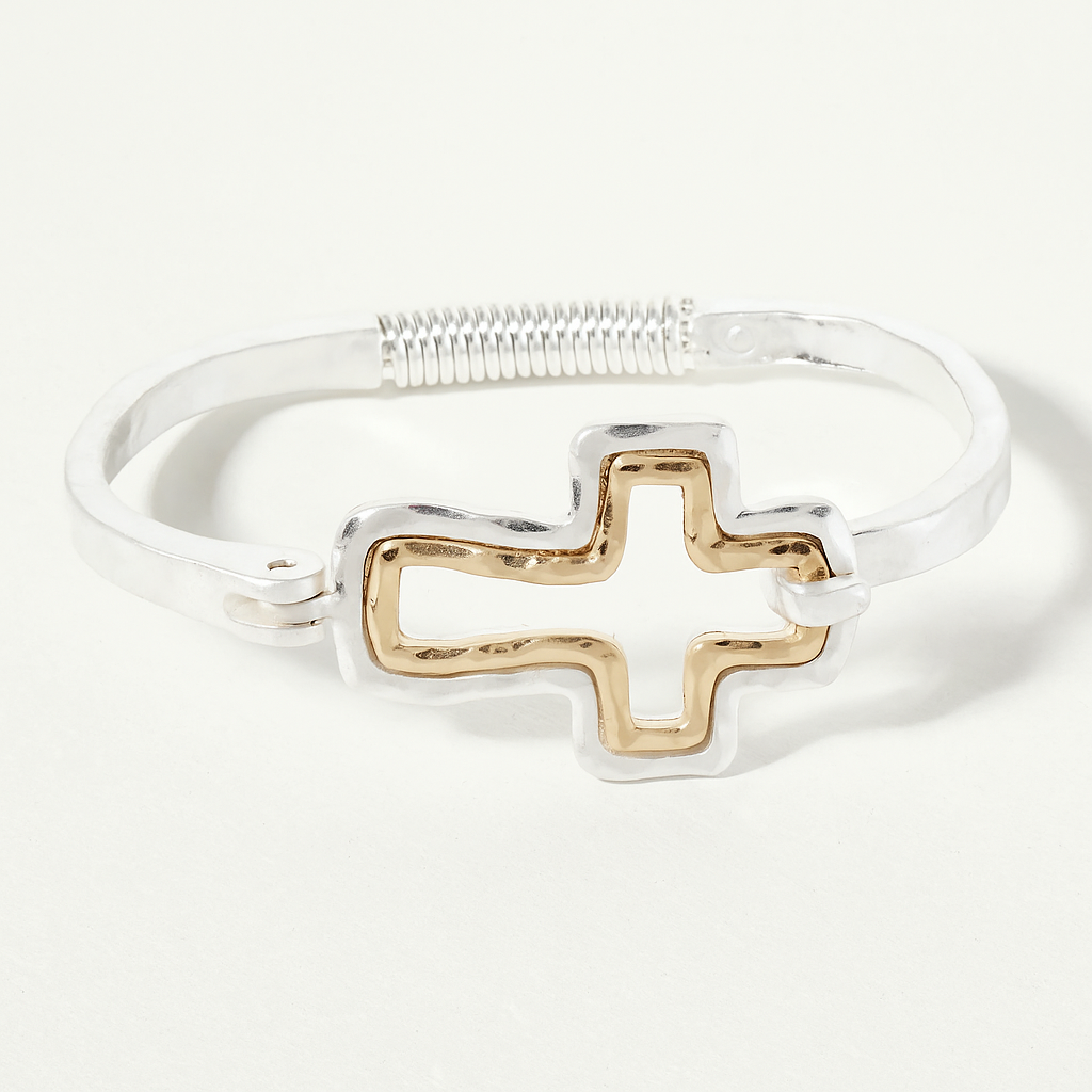 Two-Tone Cross Tension Bangles