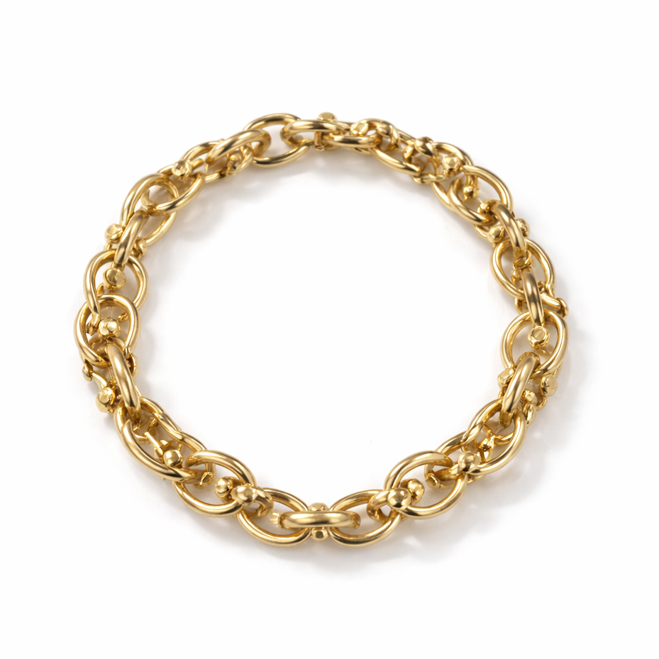 Gold Tone Link Stretch Bracelet