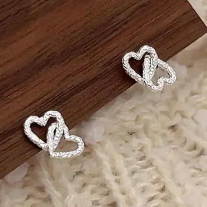 Sterling Silver Double Hearts