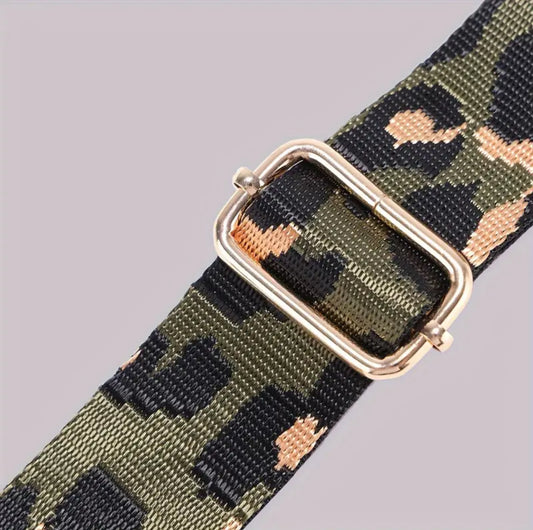 Purse/Guitar Strap - Leopard Print - Green