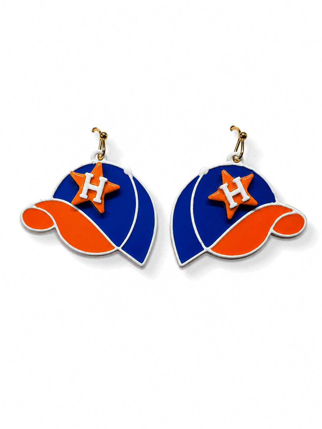 Astros Ball Cap Earrings