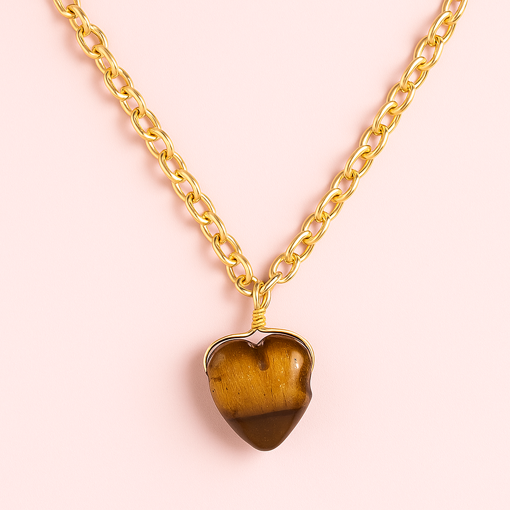 Glowing Brown Heart Pendant