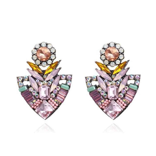 Colorful Crystal Statement Earrings