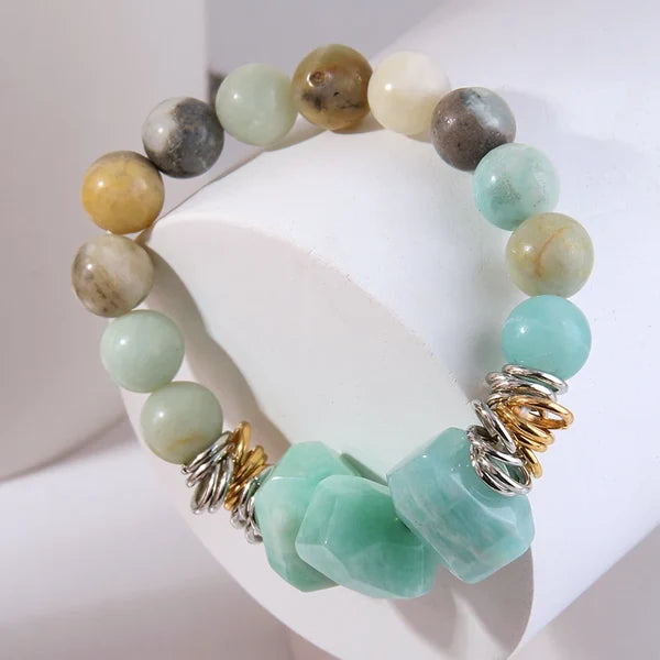 Amazonite Stretch Bracelet - Turquoise or White