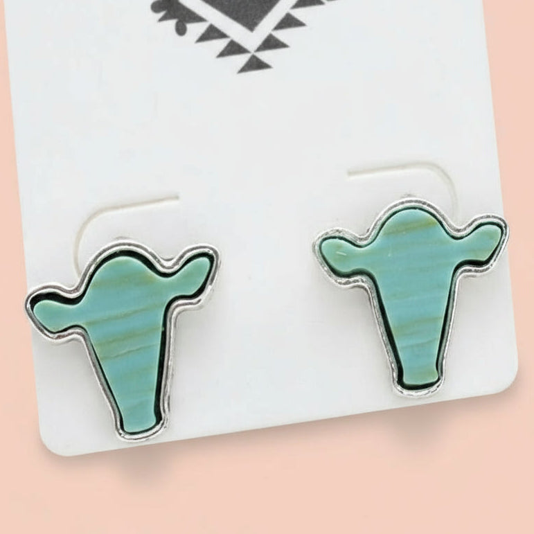 Turquoise Steer Head Studs