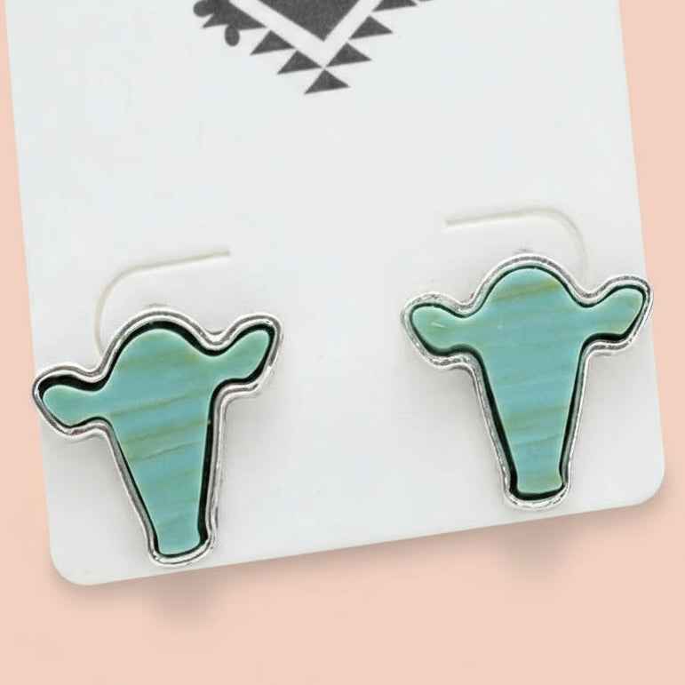 Turquoise Steer Head Studs