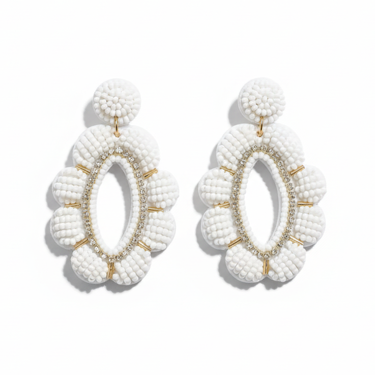 Beaded Flower Earrings