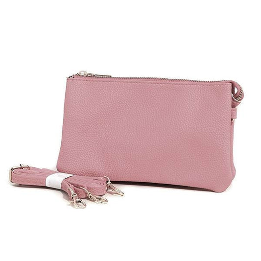 Rose Pebbled Vegan Leather Cross Body Bag