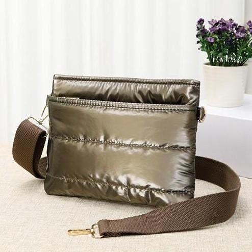 Bronze Puffer Cross Body Bag