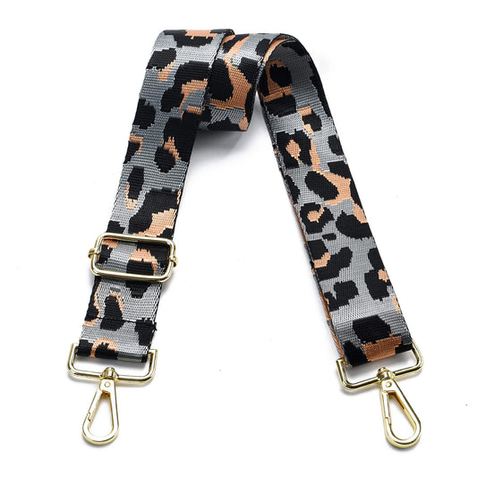 Purse/Guitar Strap - Leopard Print - Gray