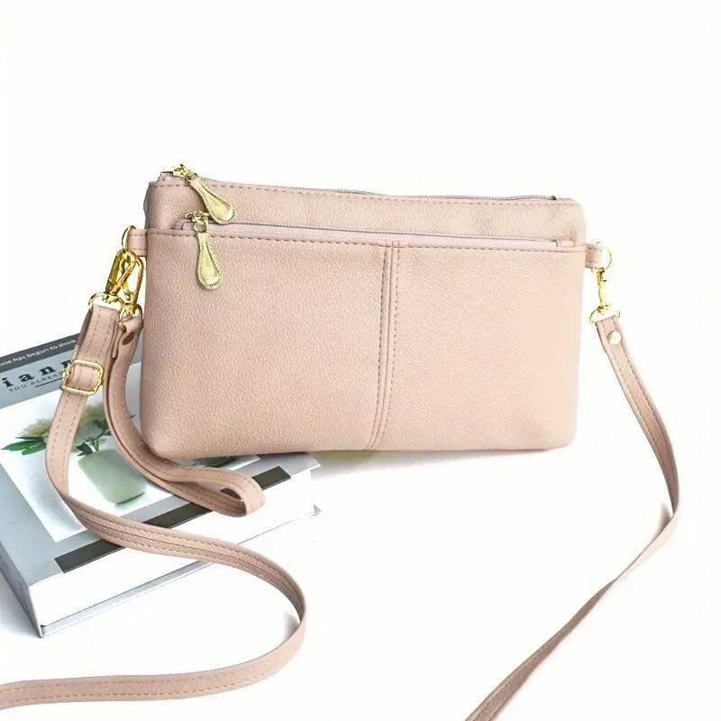 Vegan Leather Wristlet & Crossbody Bag - Blush