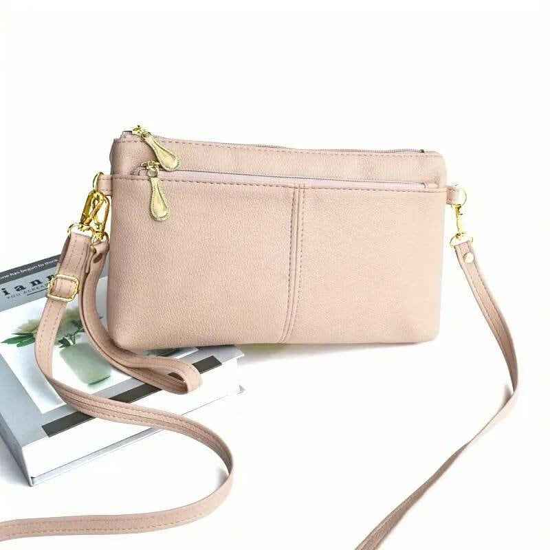 Vegan Leather Wristlet & Crossbody Bag - Blush