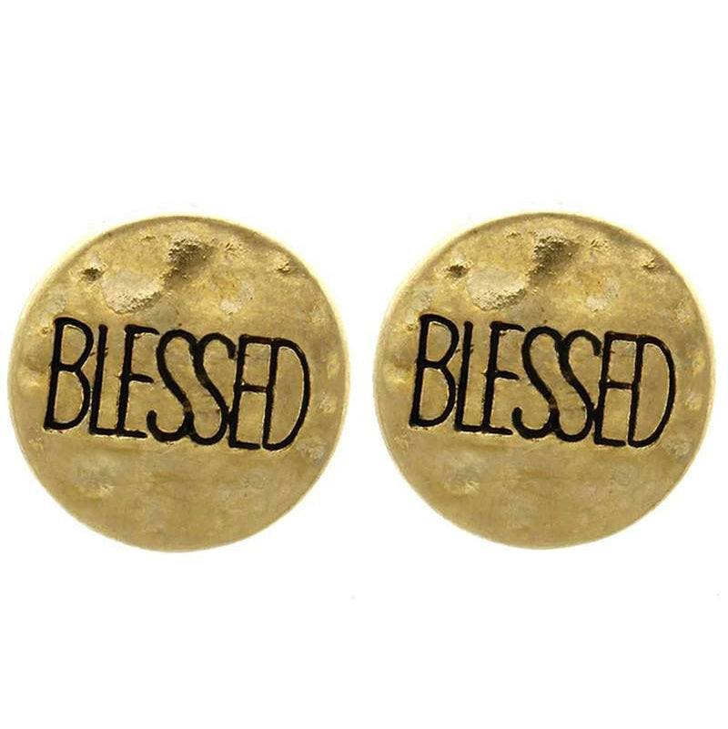 Blessed Gold Stud Earrings