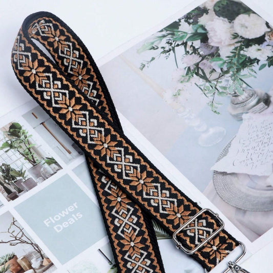 Purse/Guitar Strap - Brown, Black, Ivory