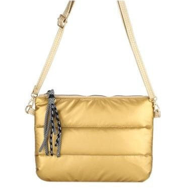 Nylon Tassel Cross Body Bag - Gold
