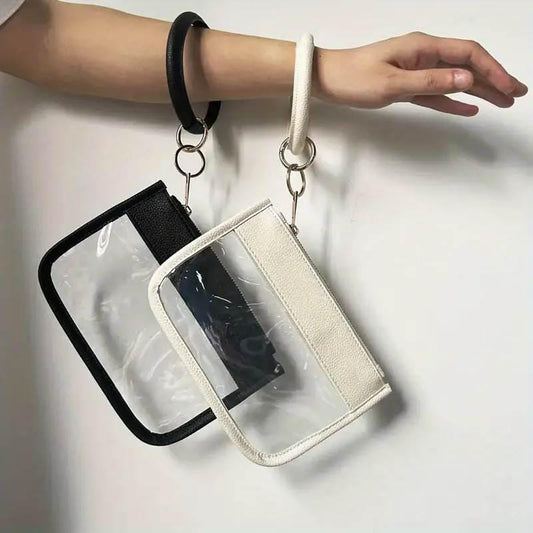 Small Transparent Wristlet - Black