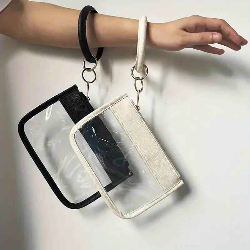 Small Transparent Wristlet - Black