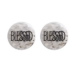 Blessed Silver Stud Earrings