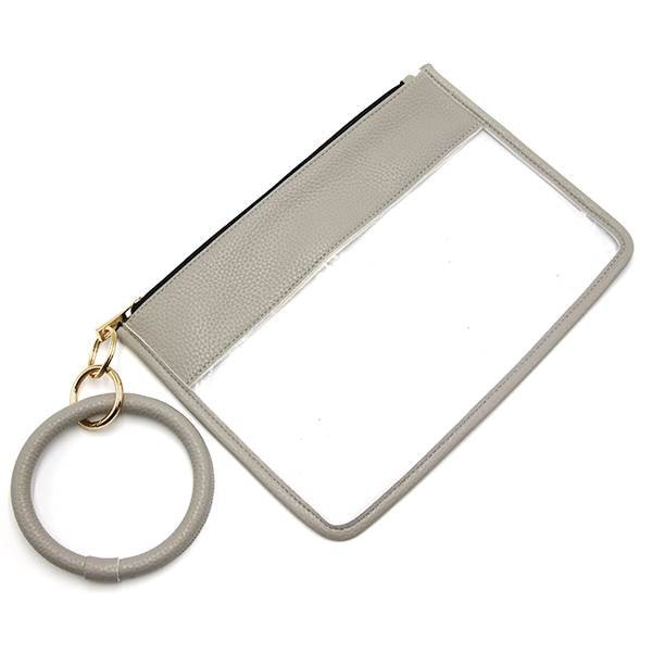 Transparent Pouch Wristlet - Gray