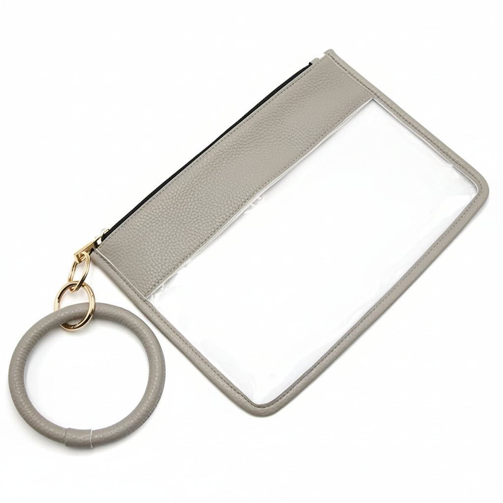 Transparent Pouch Wristlet - Gray