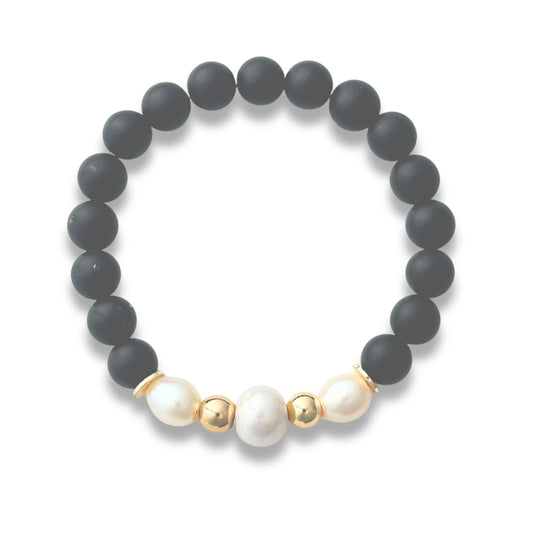 Black and Pearl Bracelet