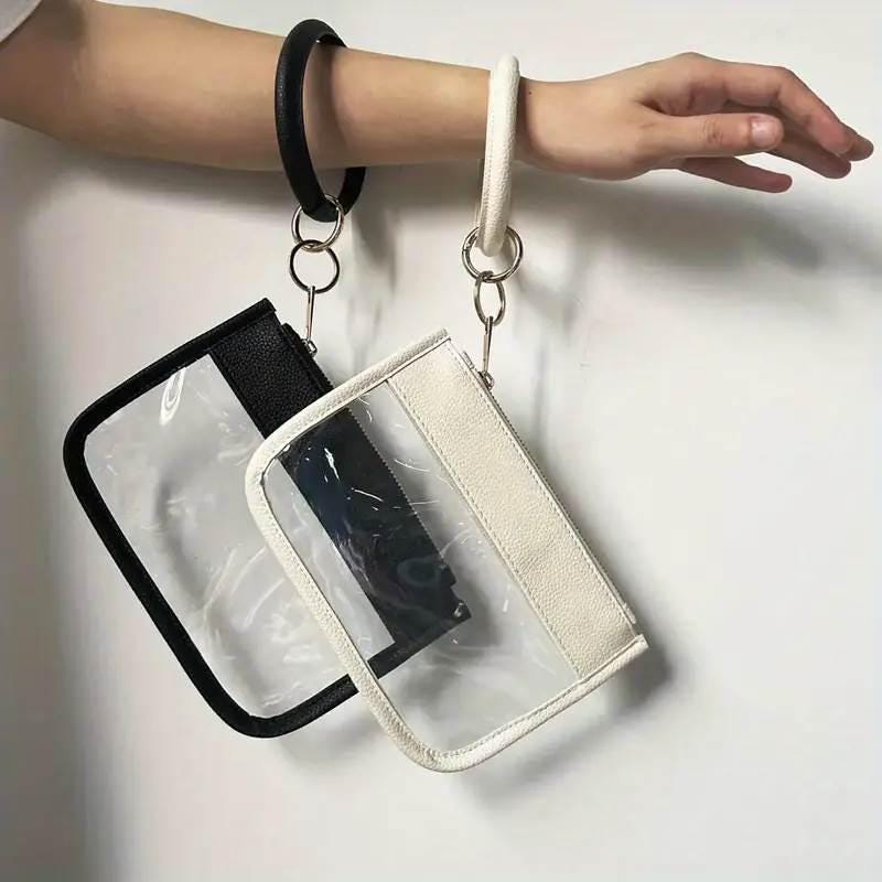 Small Transparent Wristlet - Ivory