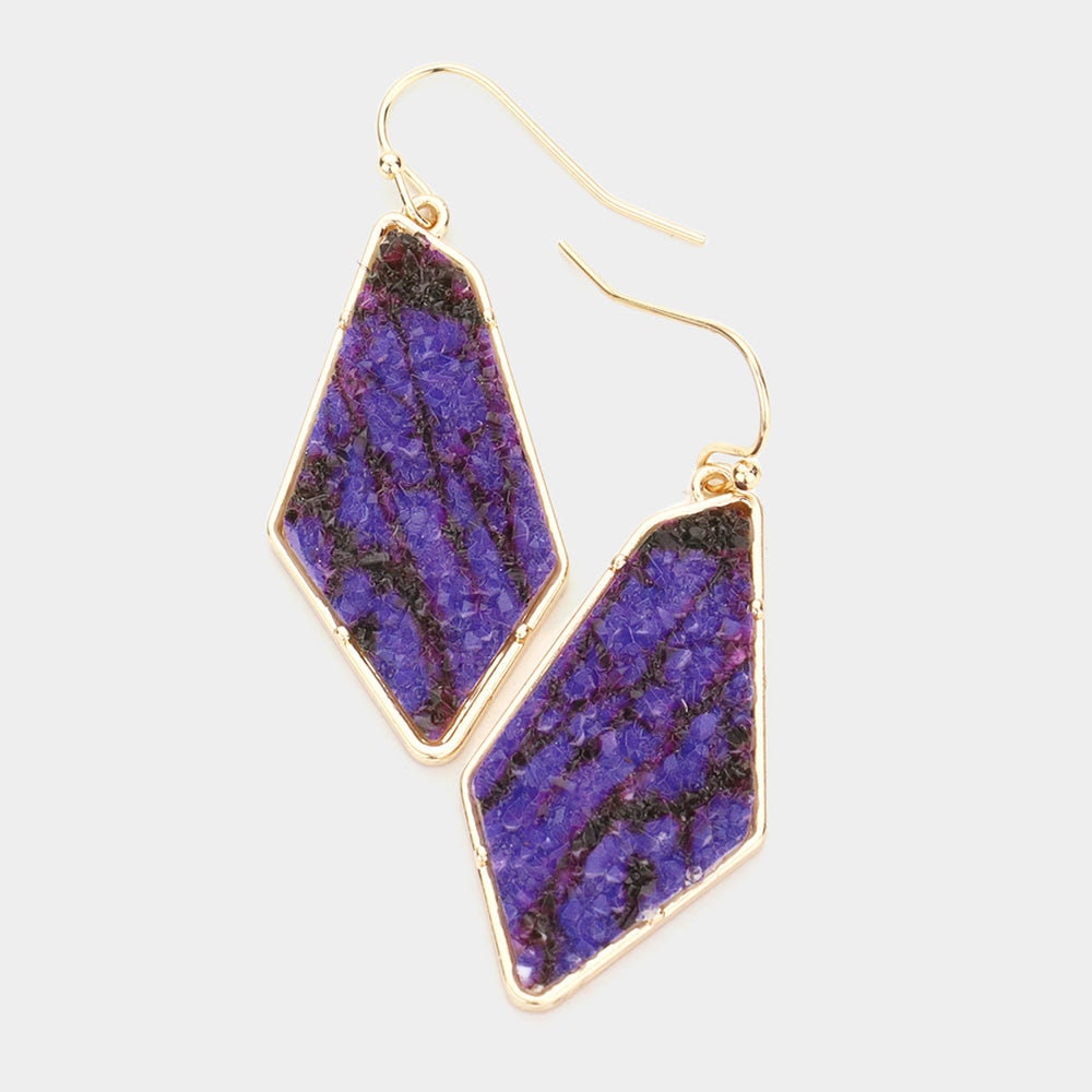 Angled Druzy Dangle Earrings