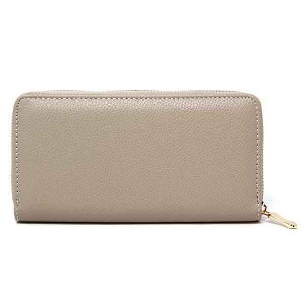 Zip Wallet - Pebbled Leatherette Beige