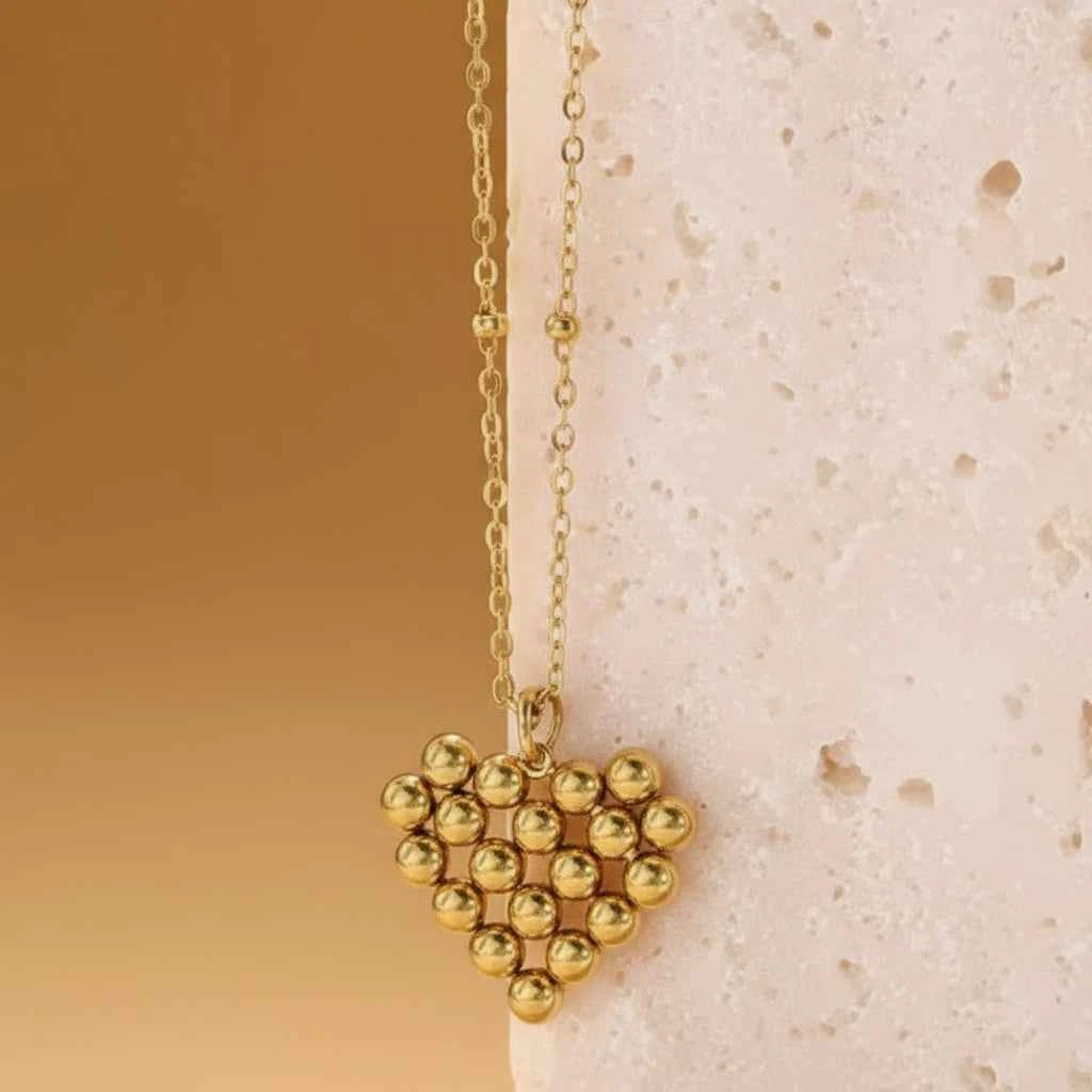 18K Gold Plated Waterproof Heart Pendant Necklace