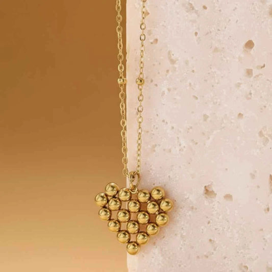 18K Gold Plated Waterproof Heart Pendant Necklace