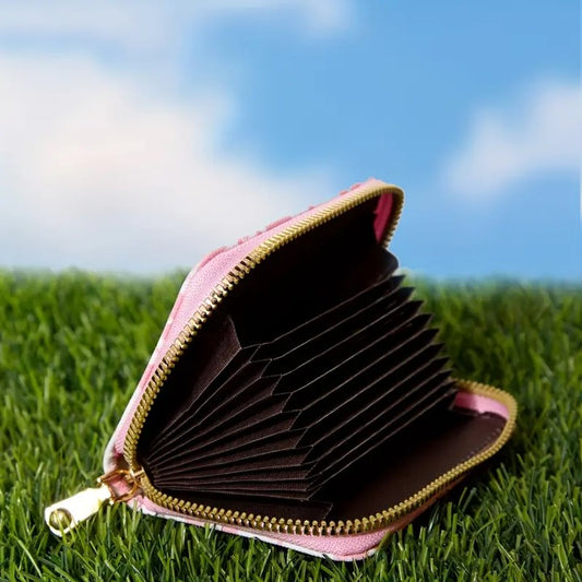 Mini Zip Wallet - Beige & White Leopard