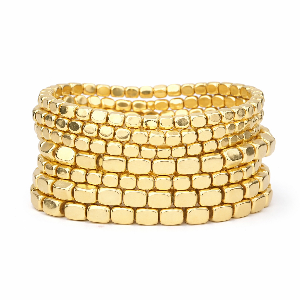 7-Layer Metal Bracelet Stack