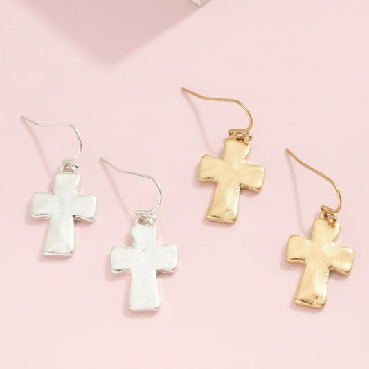 Cross Drop Earrings
