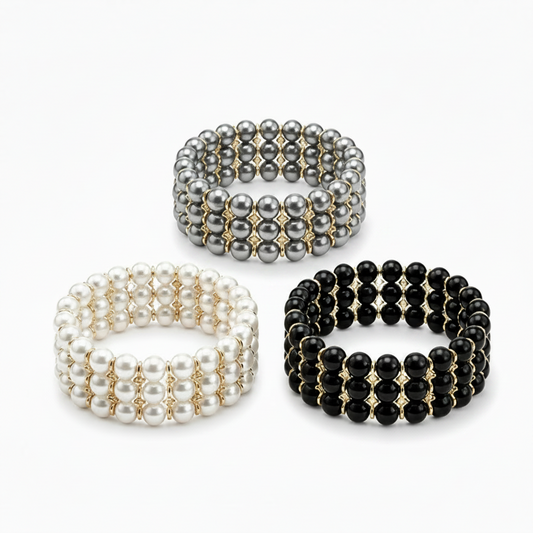 3-Strand Pearl Bracelets