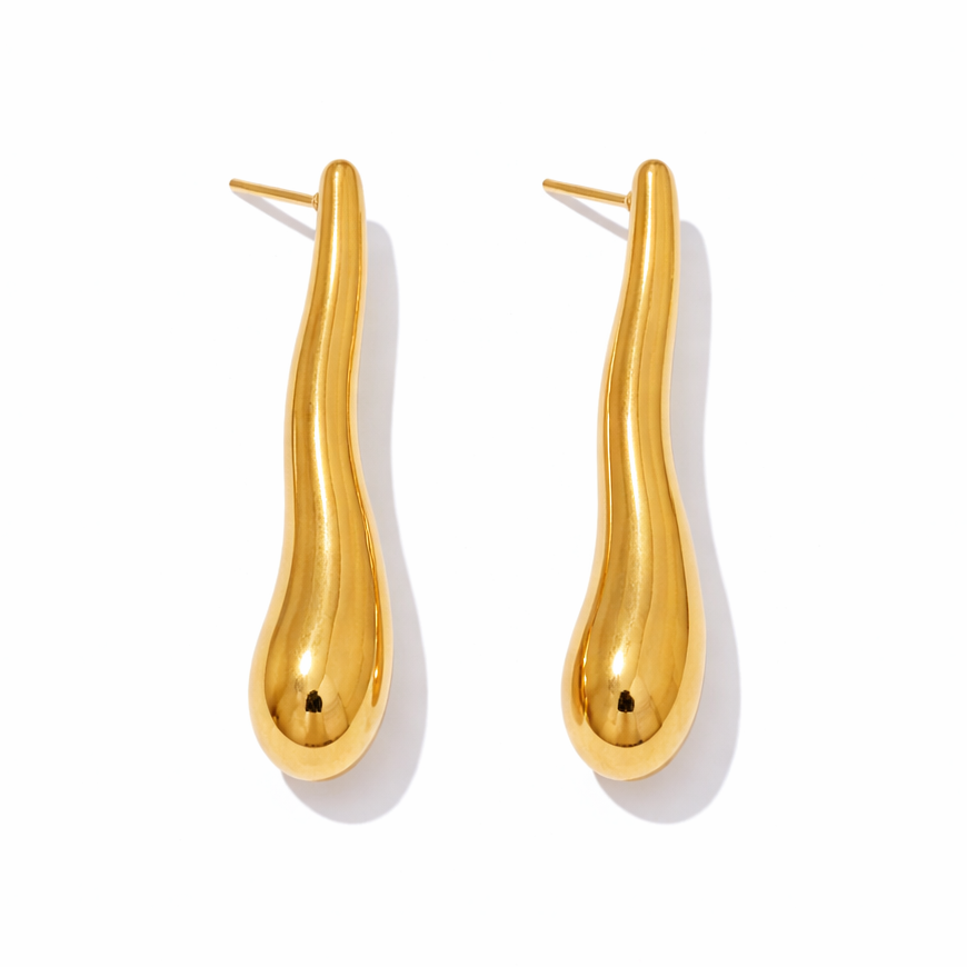 Wavy Tarnish Free Gold Plated Earrings