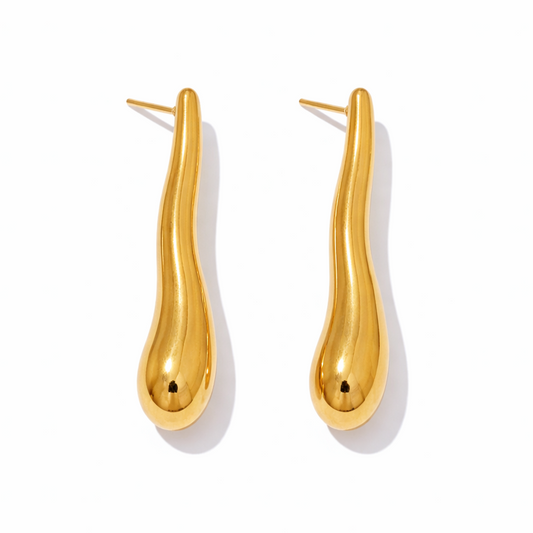 Wavy Tarnish Free Gold Plated Earrings