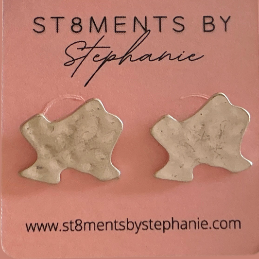 Silver Hammered Texas Studs