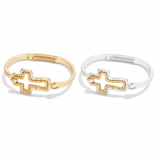 Two-Tone Cross Tension Bangles