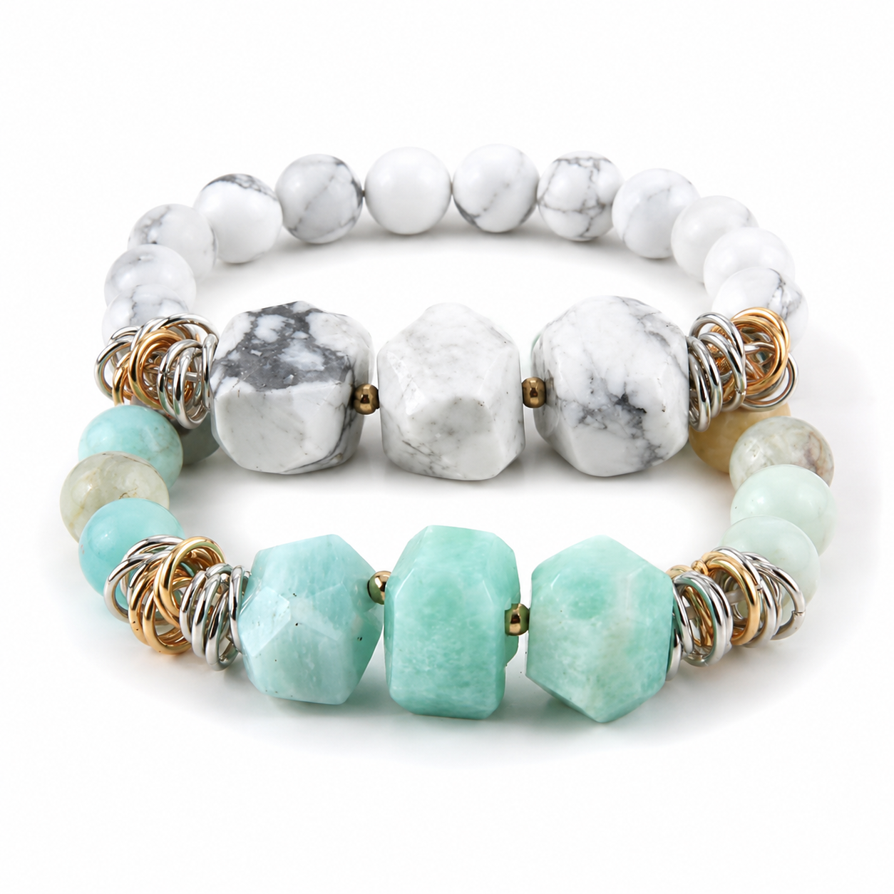 Amazonite Stretch Bracelet - Turquoise or White