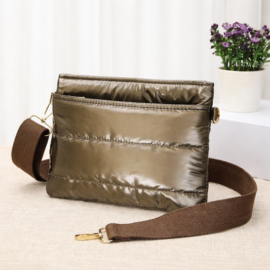 Bronze Puffer Cross Body Bag