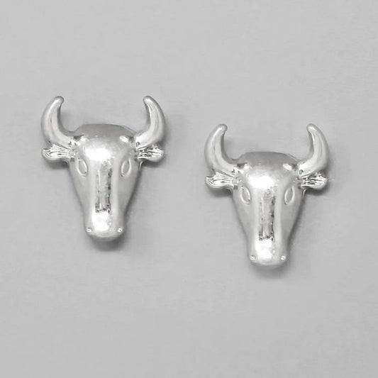 Silver Steer Head Studs