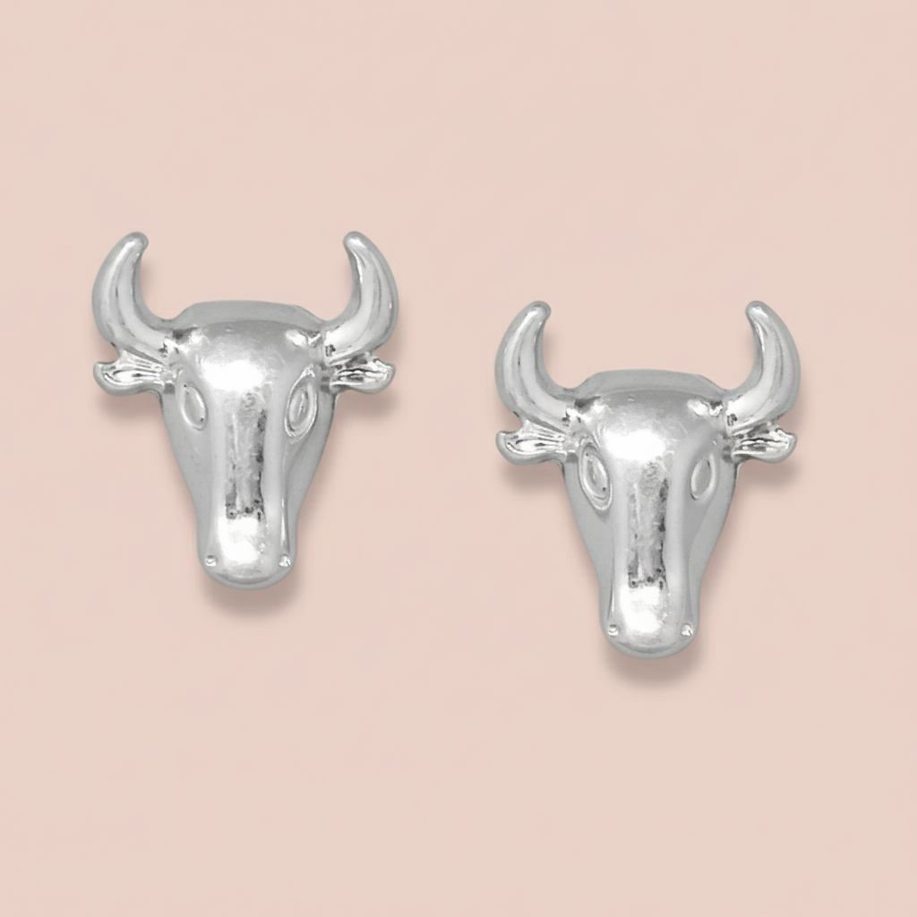 Silver Steer Head Studs