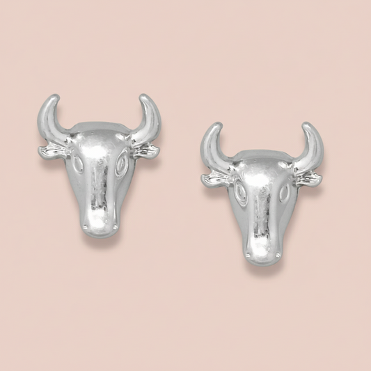 Silver Steer Head Studs